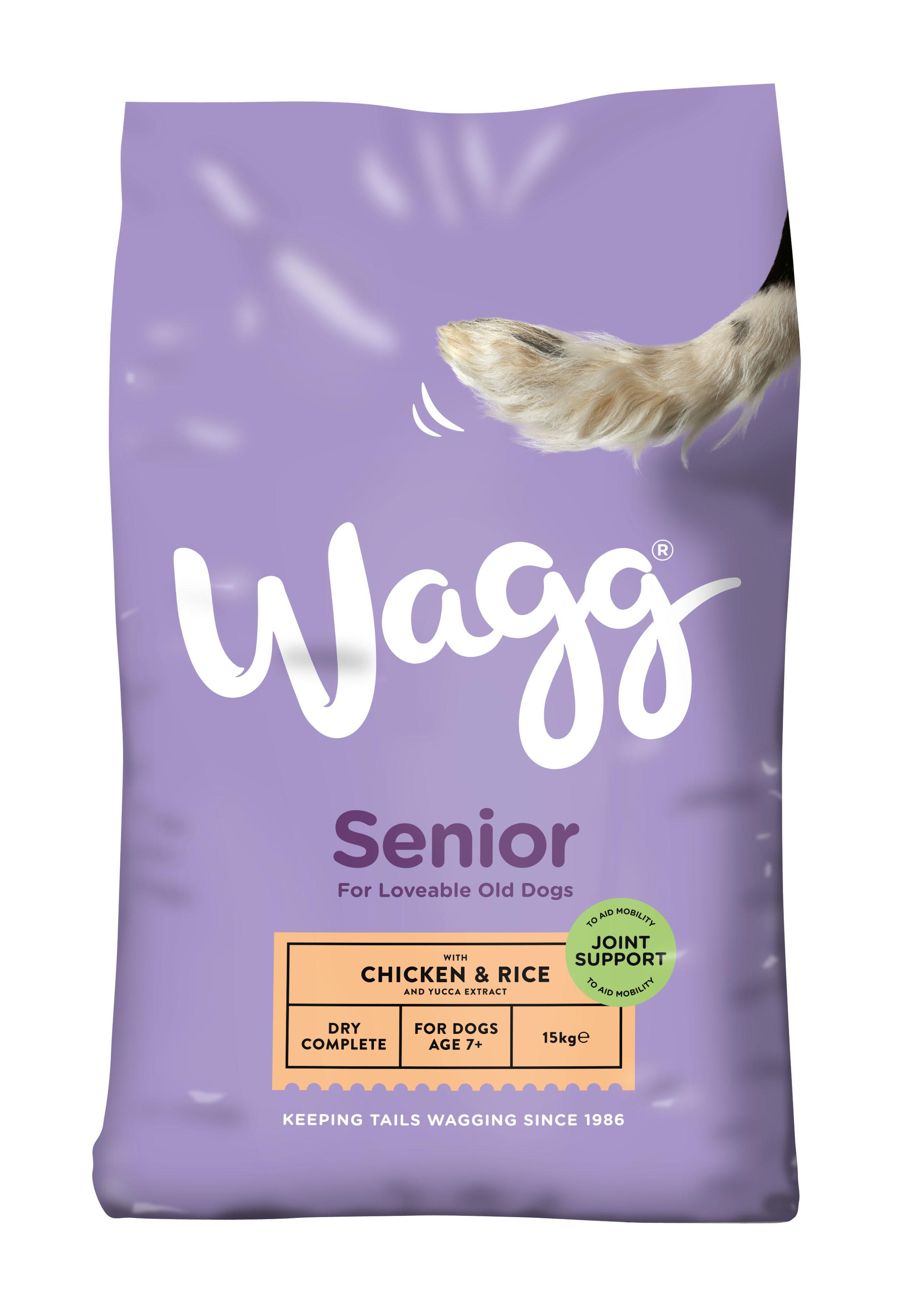 Wagg Senior Complete Dry Dog Food 15kg. On Sale at
